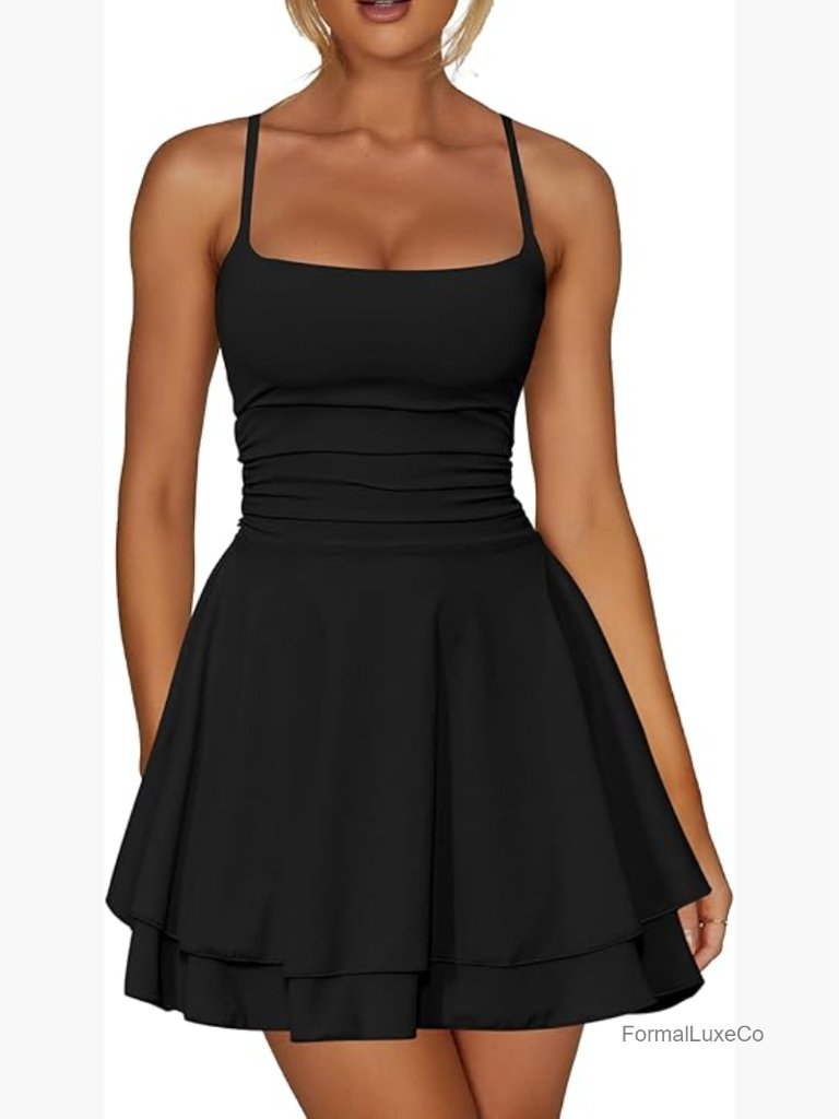 Sexy Ruffle Mini Dress Spaghetti Strap Ruched Corset Party Club Short